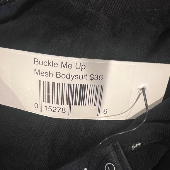 Women Buckle Up Black Mesh Bodysuit - Picture 3 of 3